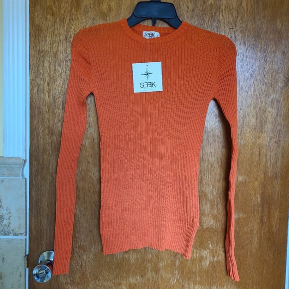 SEEK The Label Orange Pullover Sweater - Picture 1 of 2